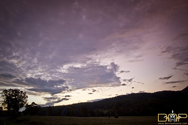 On the road past Mt Lindesay - Sunset